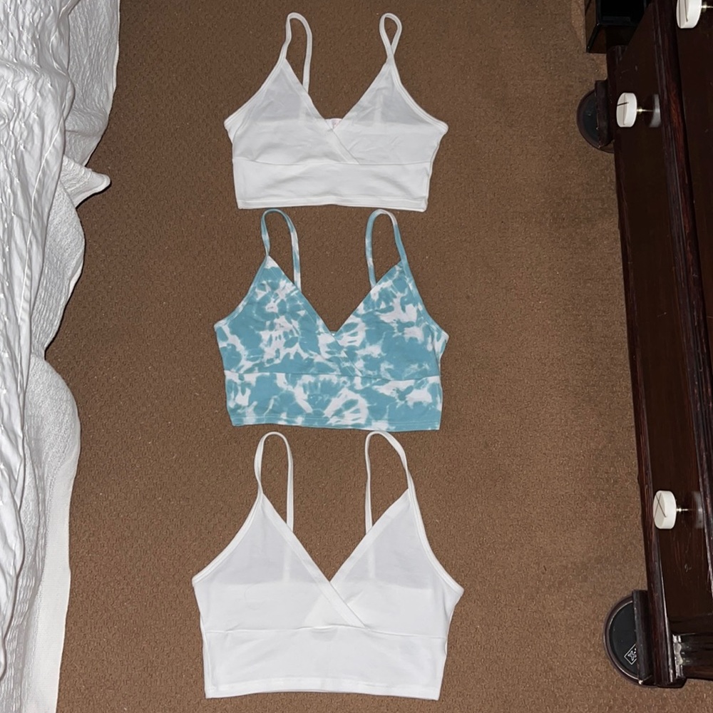 Colsie Set of 3 100% Cotton Bralettes Size Small